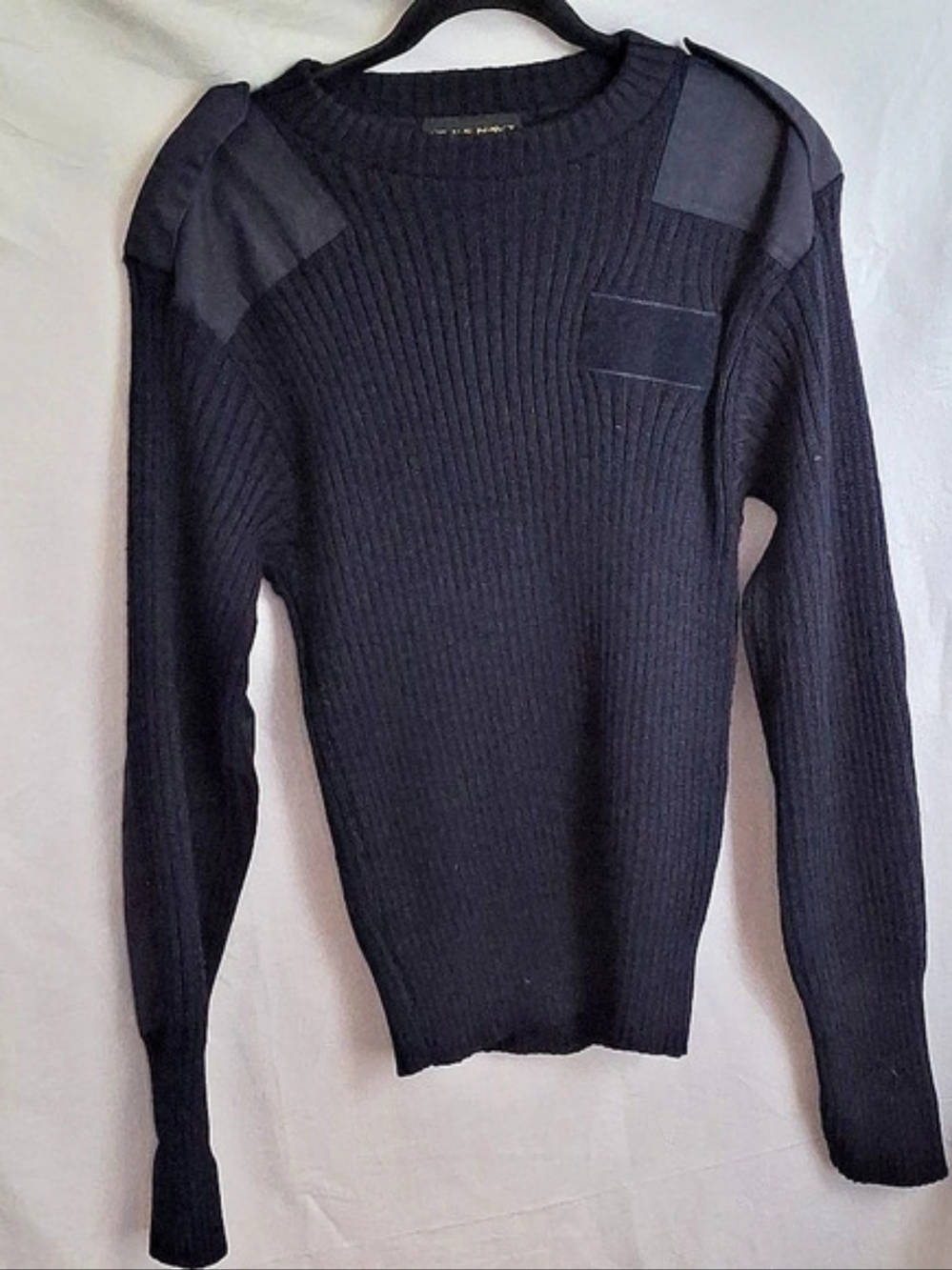 Vintage Howard Uniform Sweater Mens XL Blue US Navy Commando Crewneck Knit USA